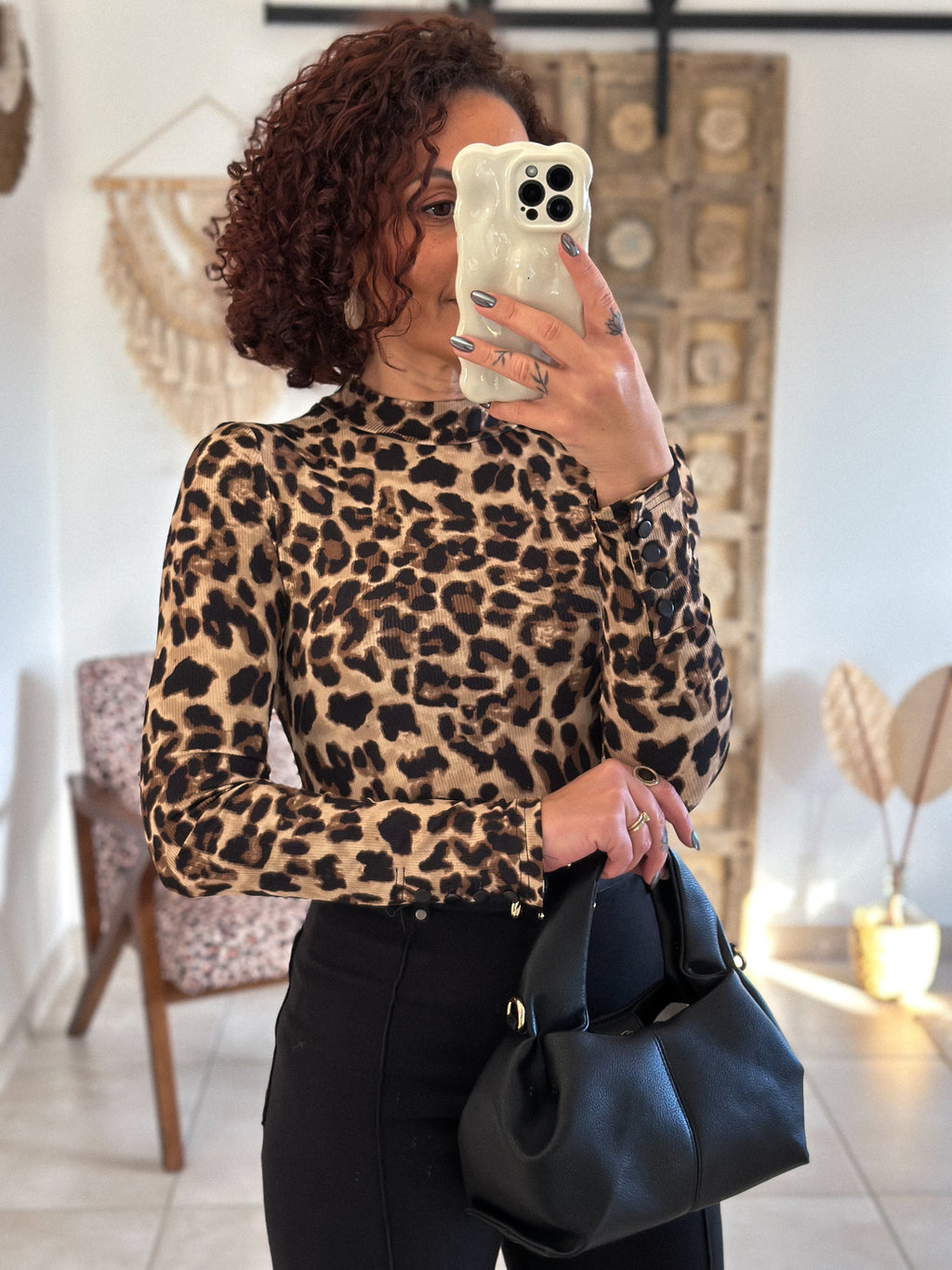 Top Maléa - manches longues léopard