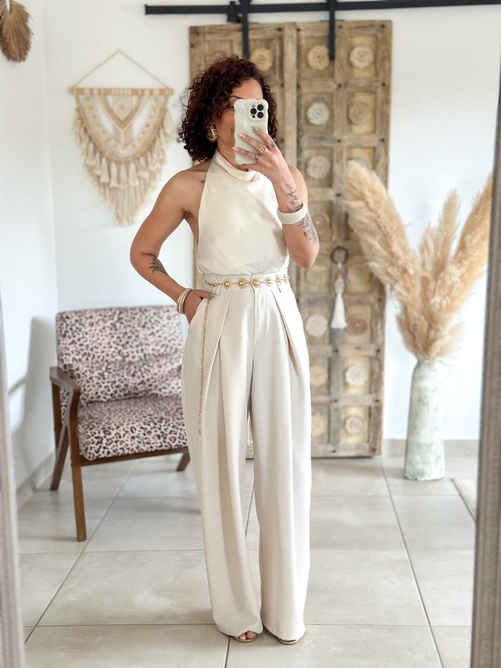 Top Sophie - Satin dos nu ivoire