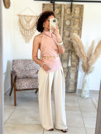 Top Sophie - Satin dos nu rose