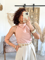 Top Sophie - Satin dos nu rose