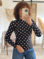 Top Suzie - Noir à pois