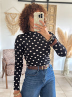 Top Suzie - Noir à pois