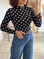 Top Suzie - Noir à pois