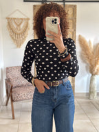 Top Suzie - Noir à pois