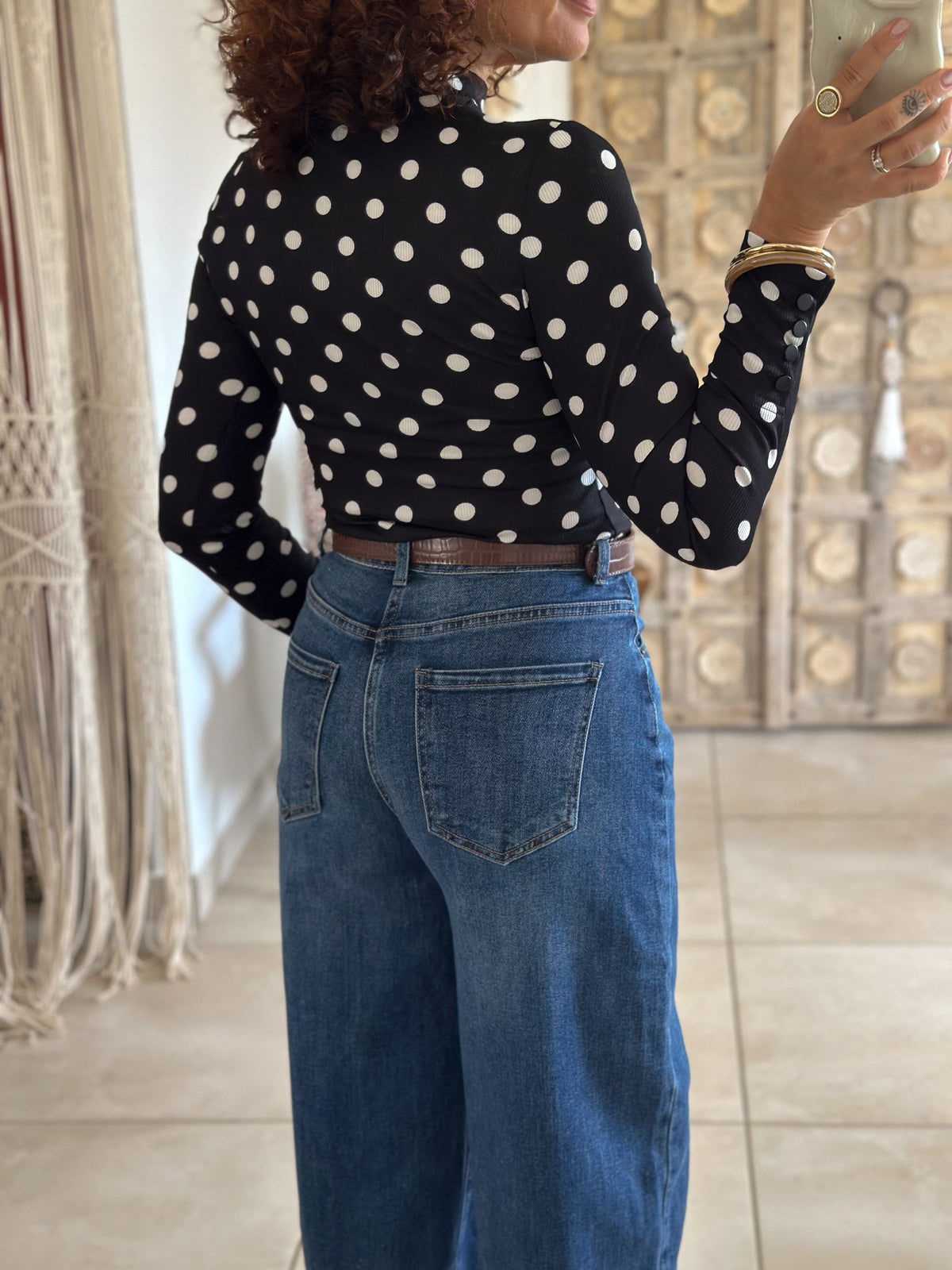 Top Suzie - Noir à pois