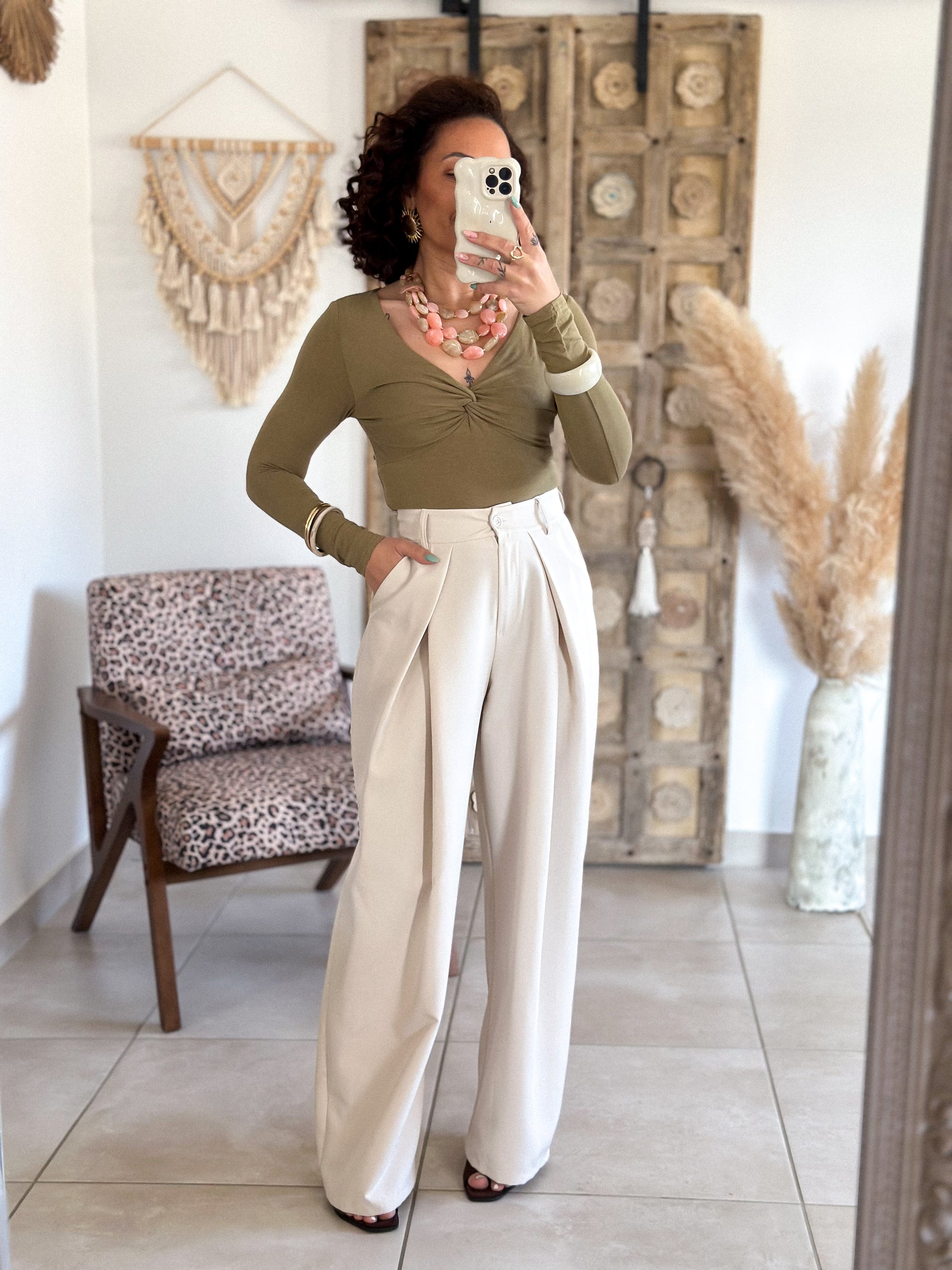 Top Suzie - Manches longues kaki