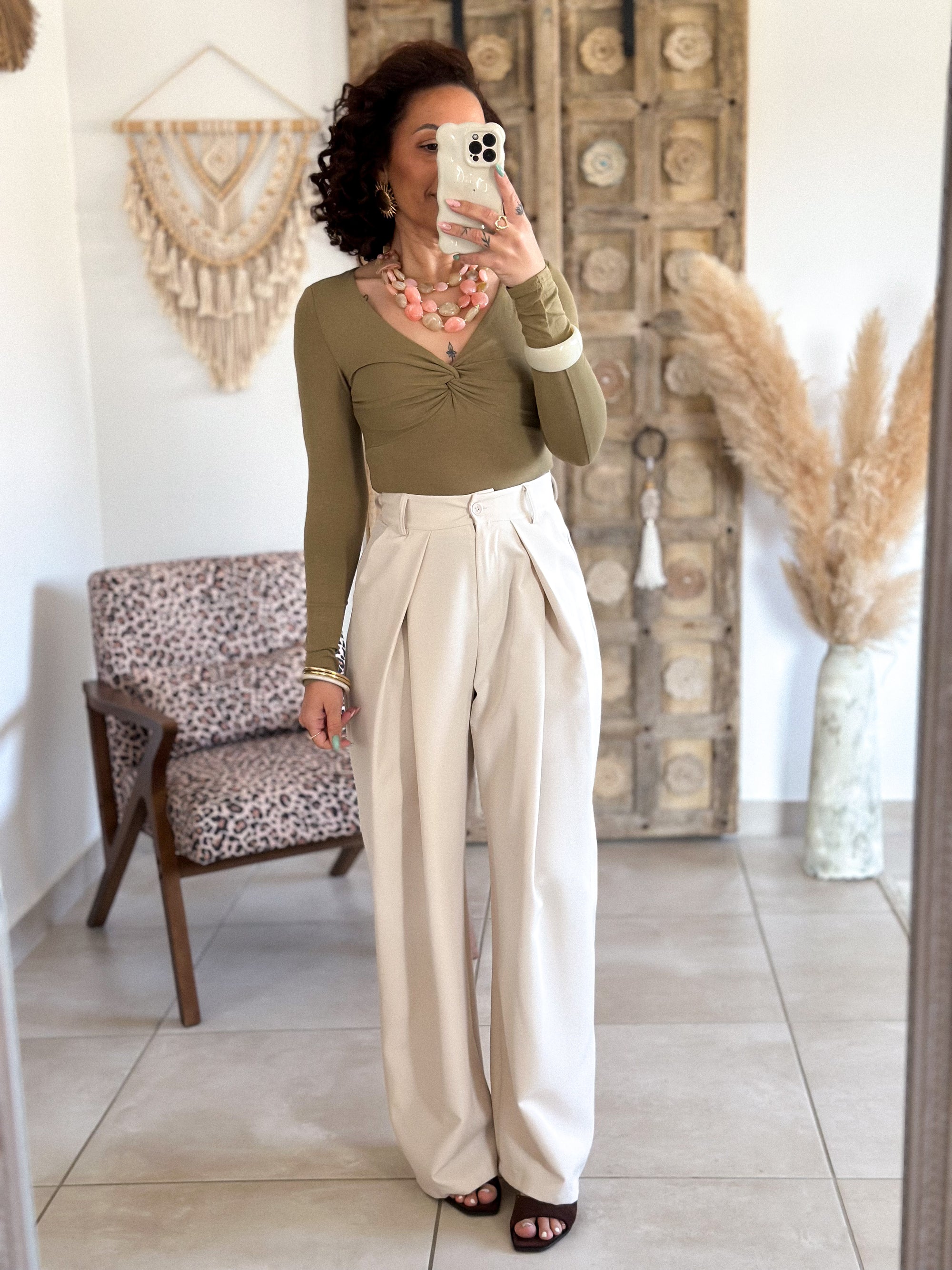 Top Suzie - Manches longues kaki
