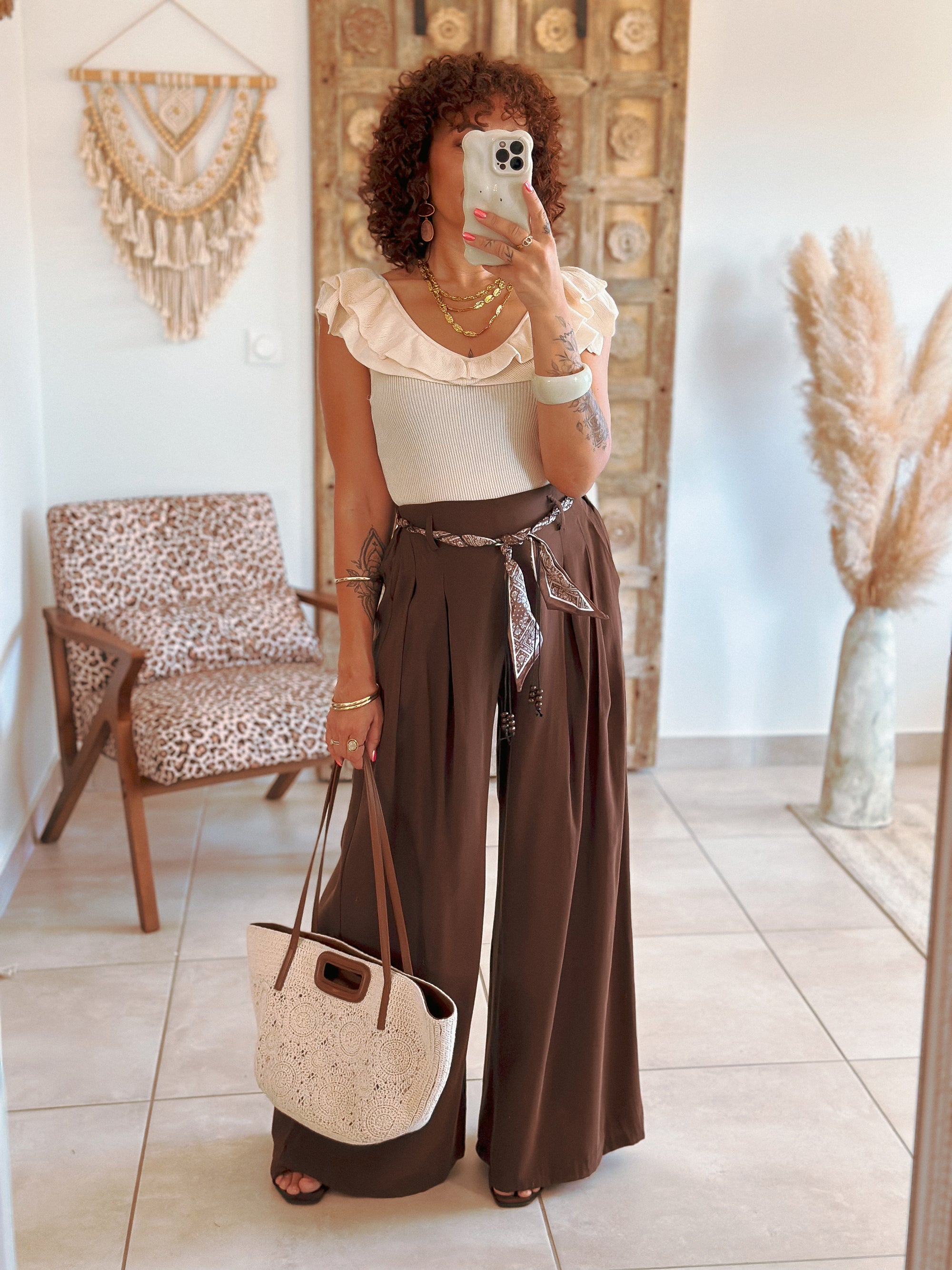 Top Victoria - Maille beige