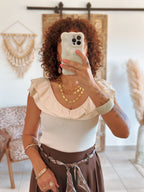 Top Victoria - Maille beige