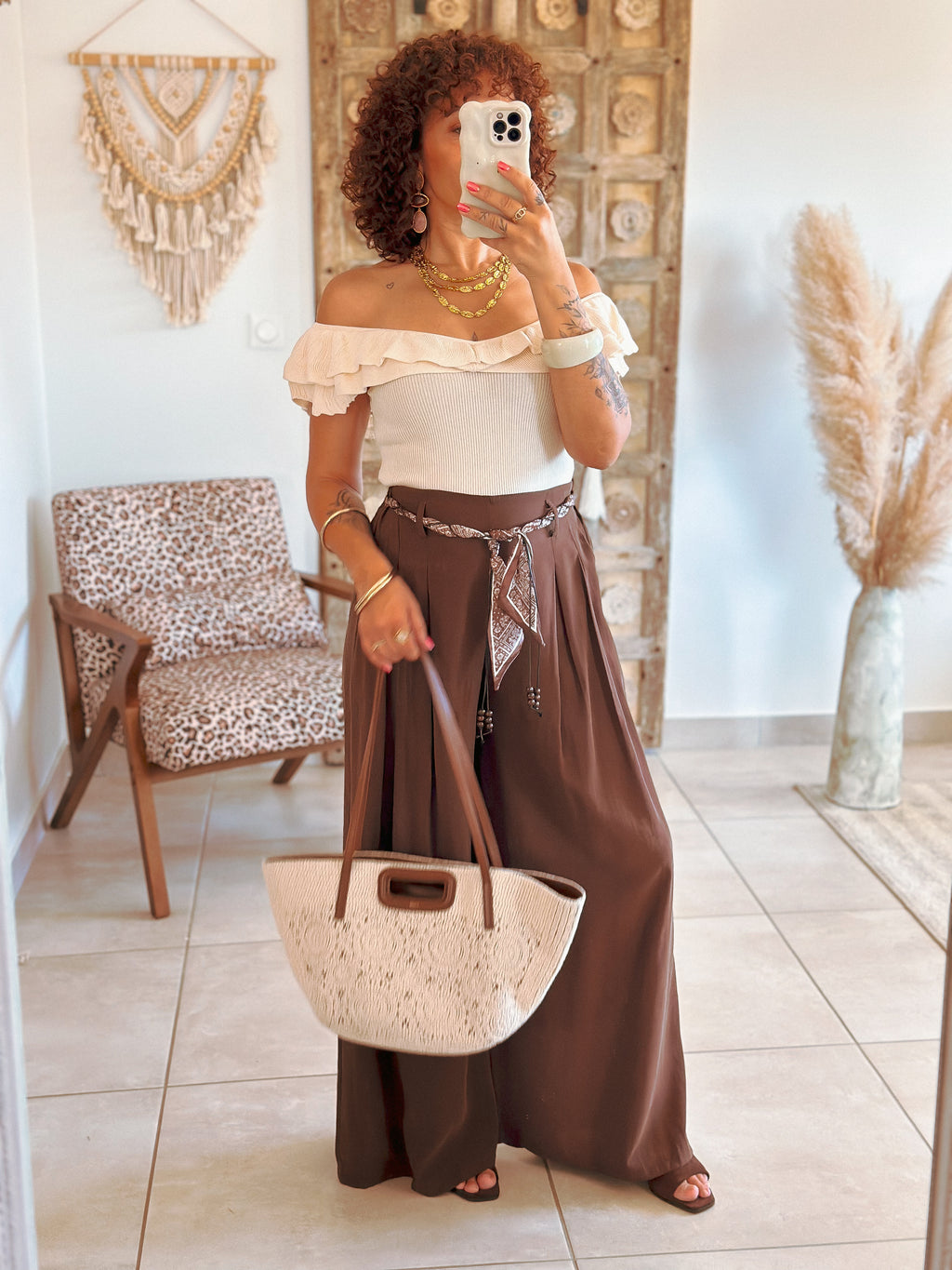 Top Victoria - Maille beige