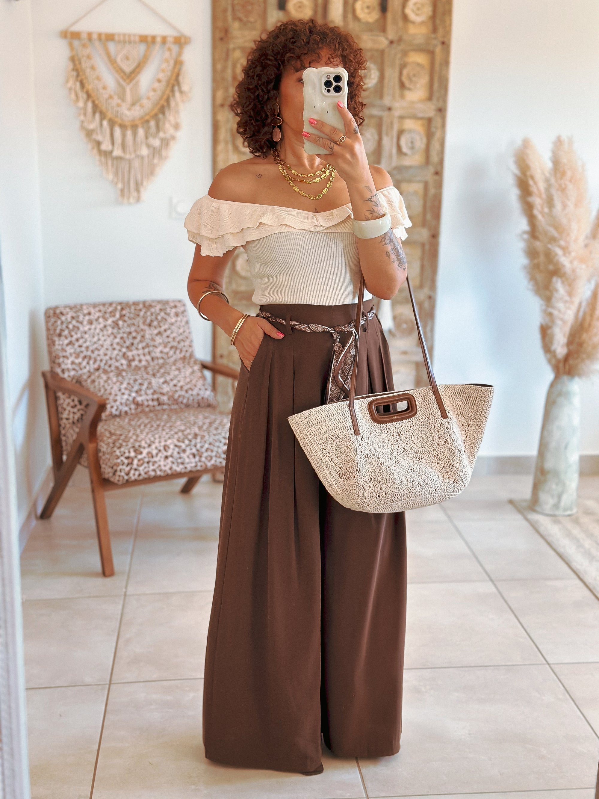 Top Victoria - Maille beige