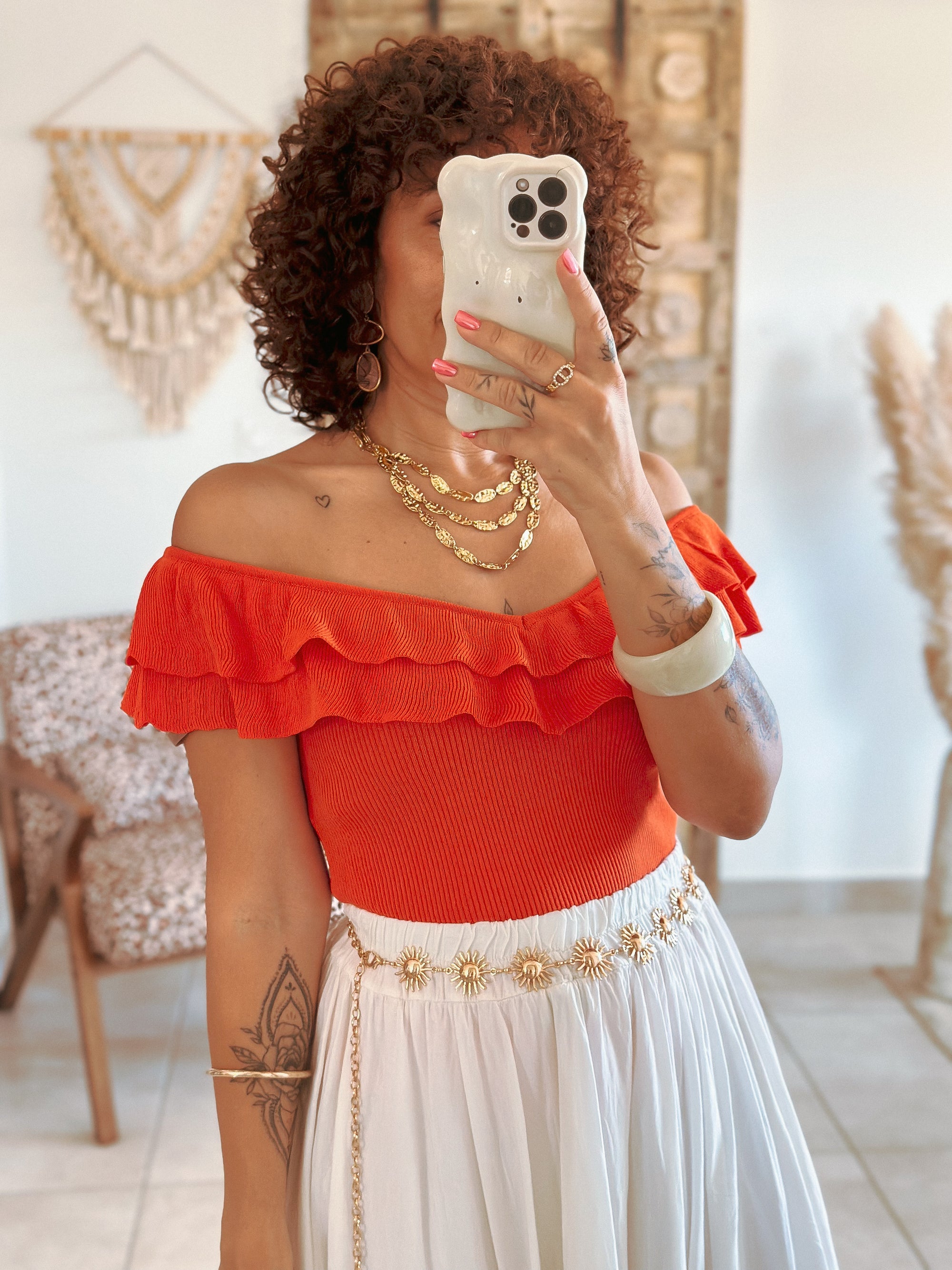 Top Victoria - Maille orange
