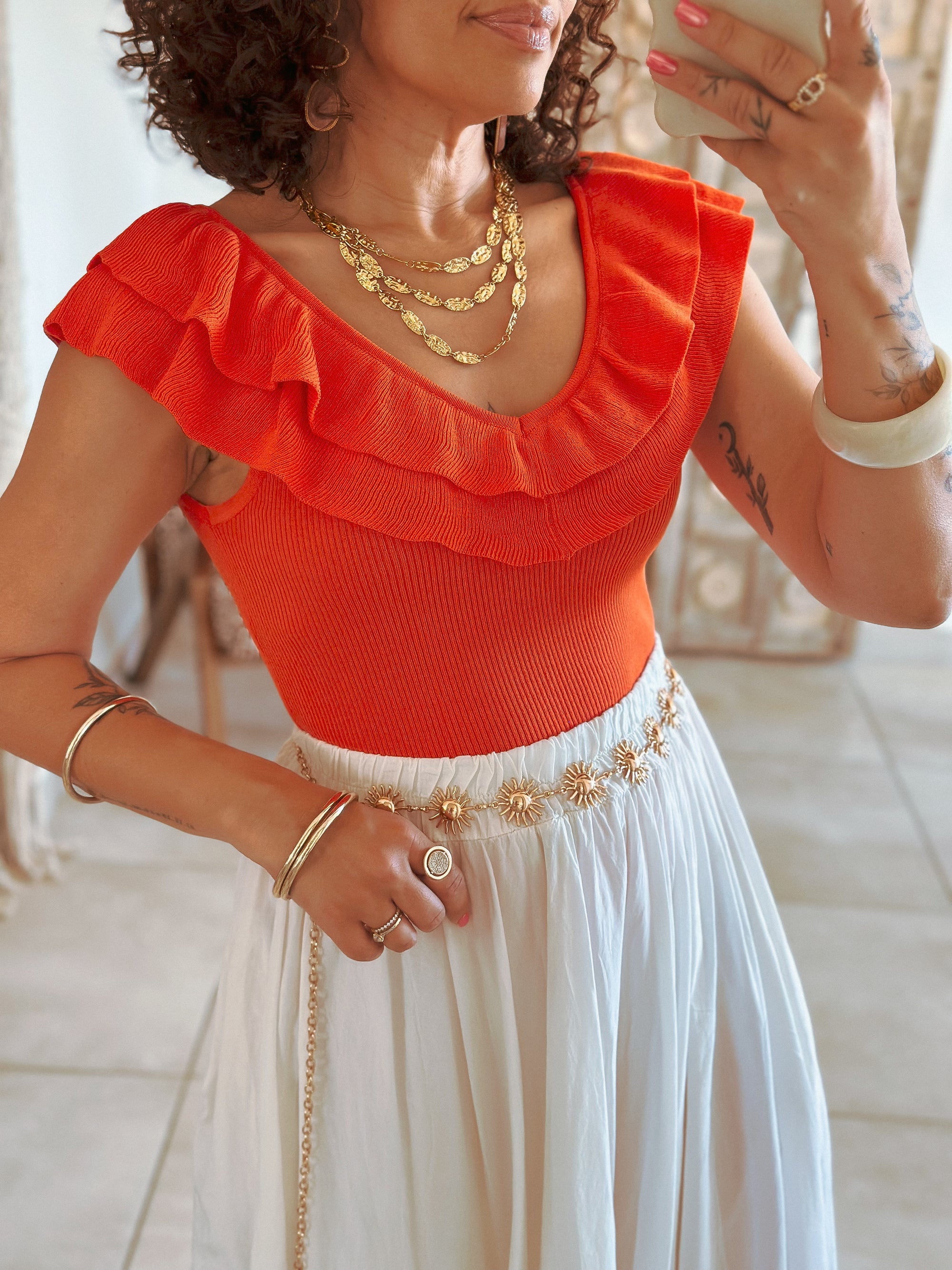 Top Victoria - Maille orange