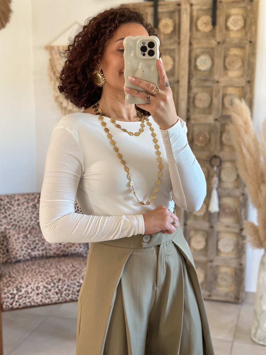 Top Anita - Ecru dos drapé