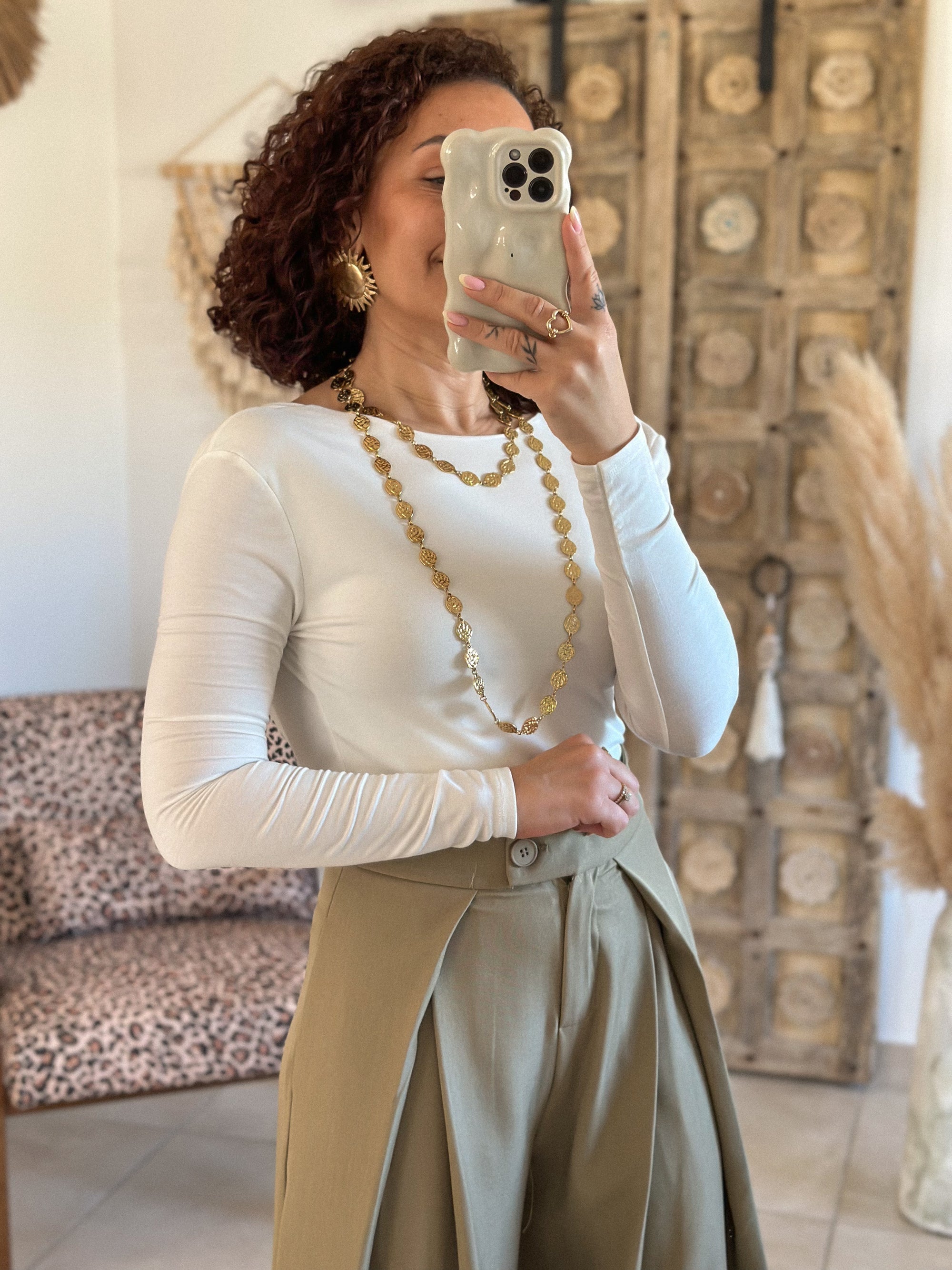 Top Anita - Ecru dos drapé