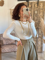 Top Anita - Ecru dos drapé