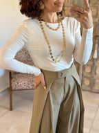 Top Anita - Ecru dos drapé