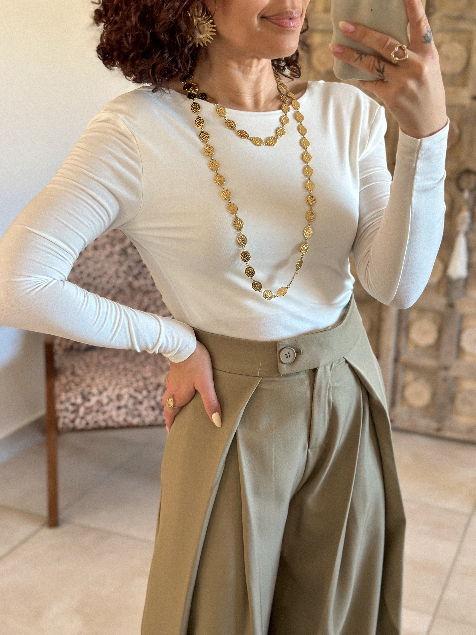 Top Anita - Ecru dos drapé