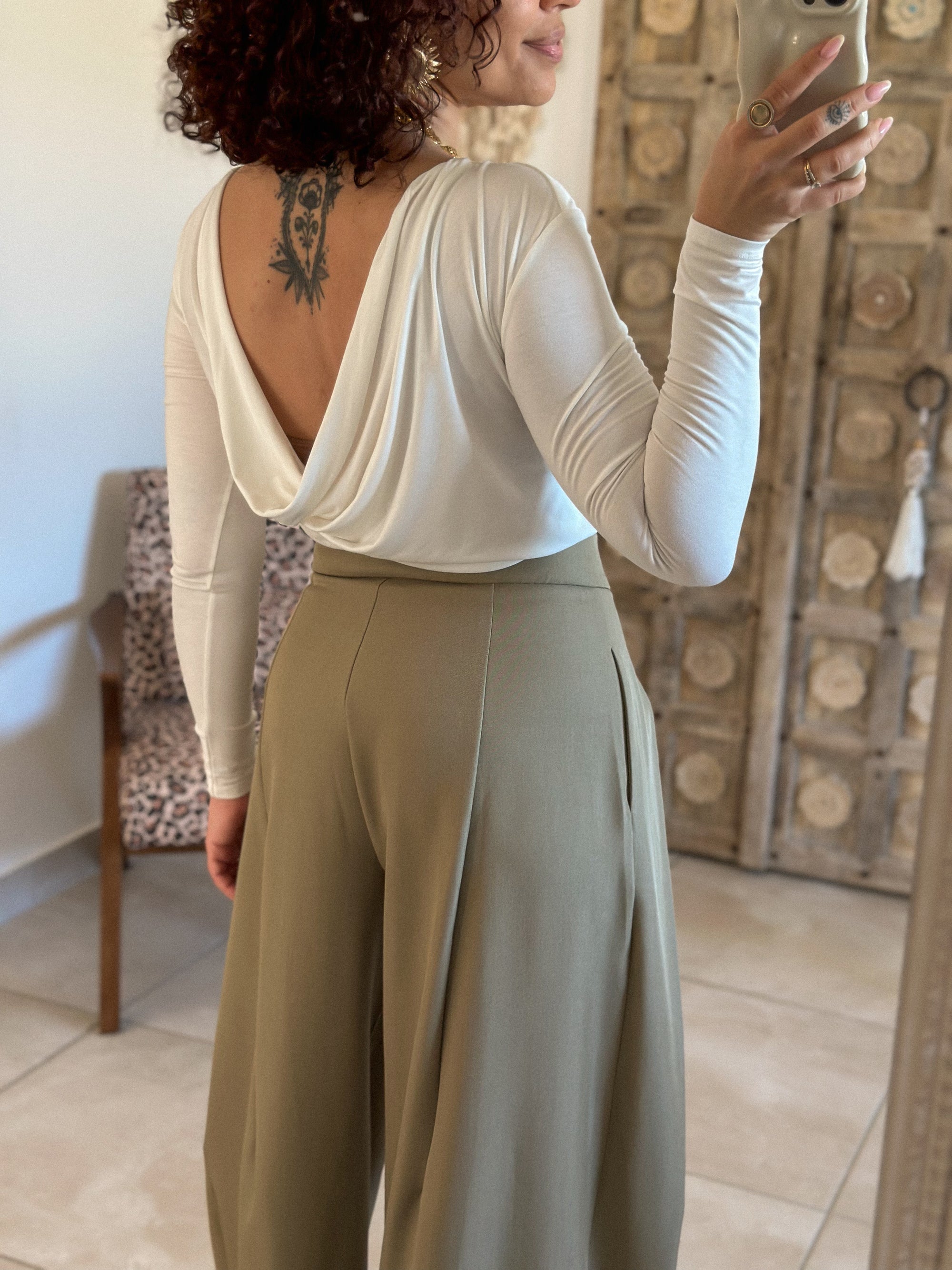 Top Anita - Ecru dos drapé