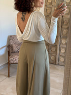 Top Anita - Ecru dos drapé