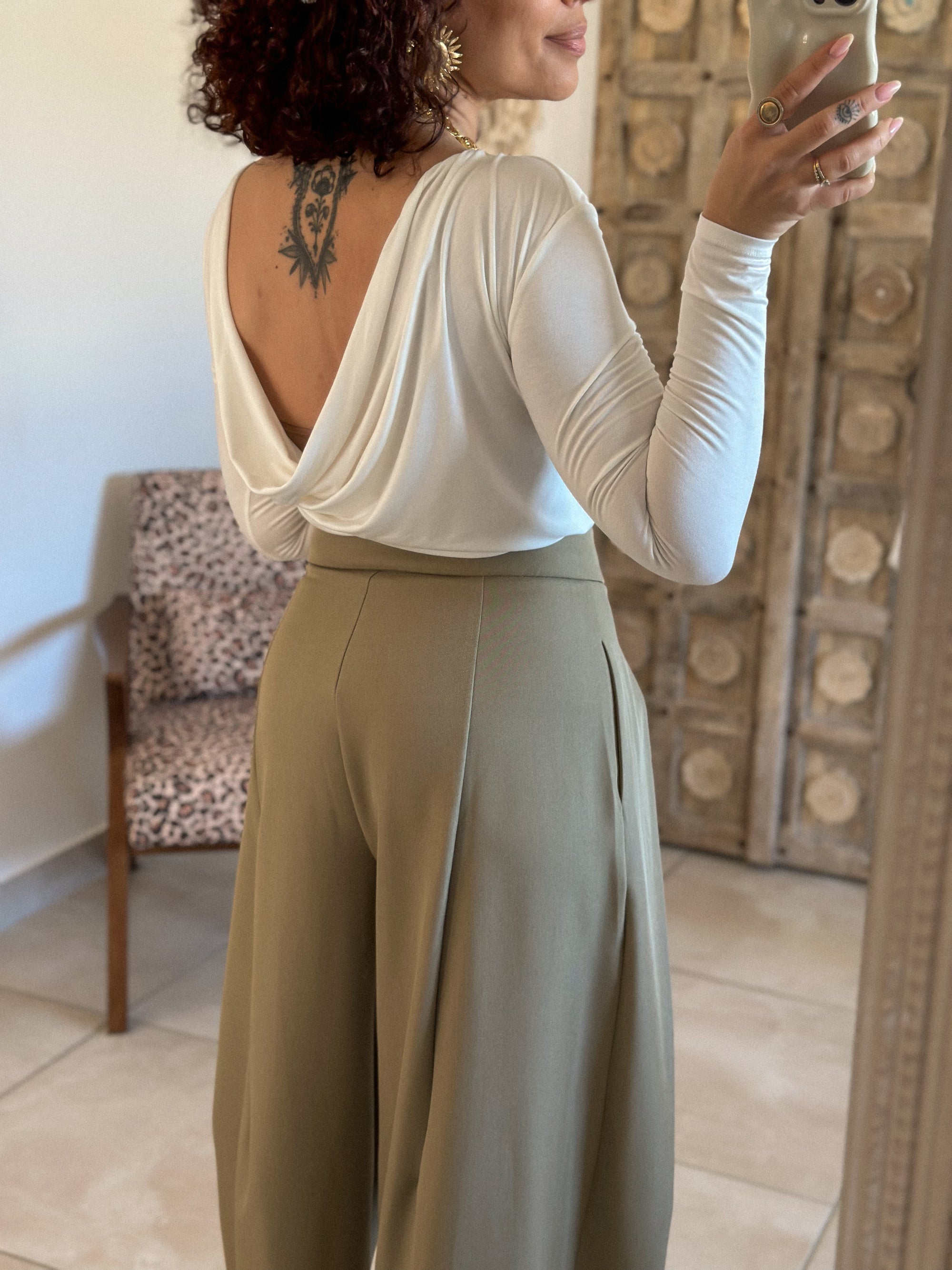 Top Anita - Ecru dos drapé