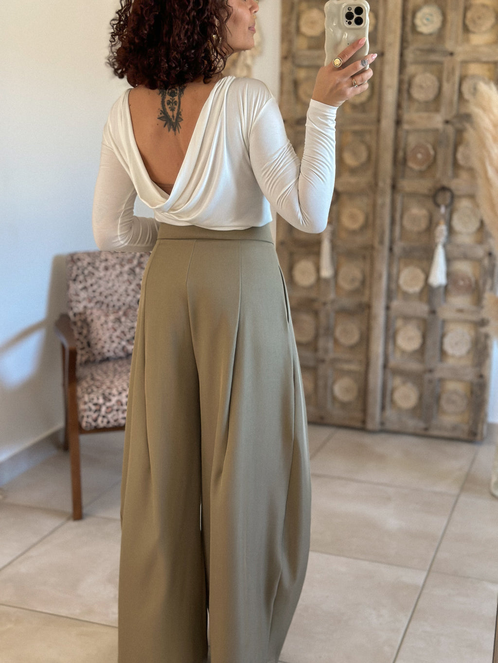 Top Anita - Ecru dos drapé