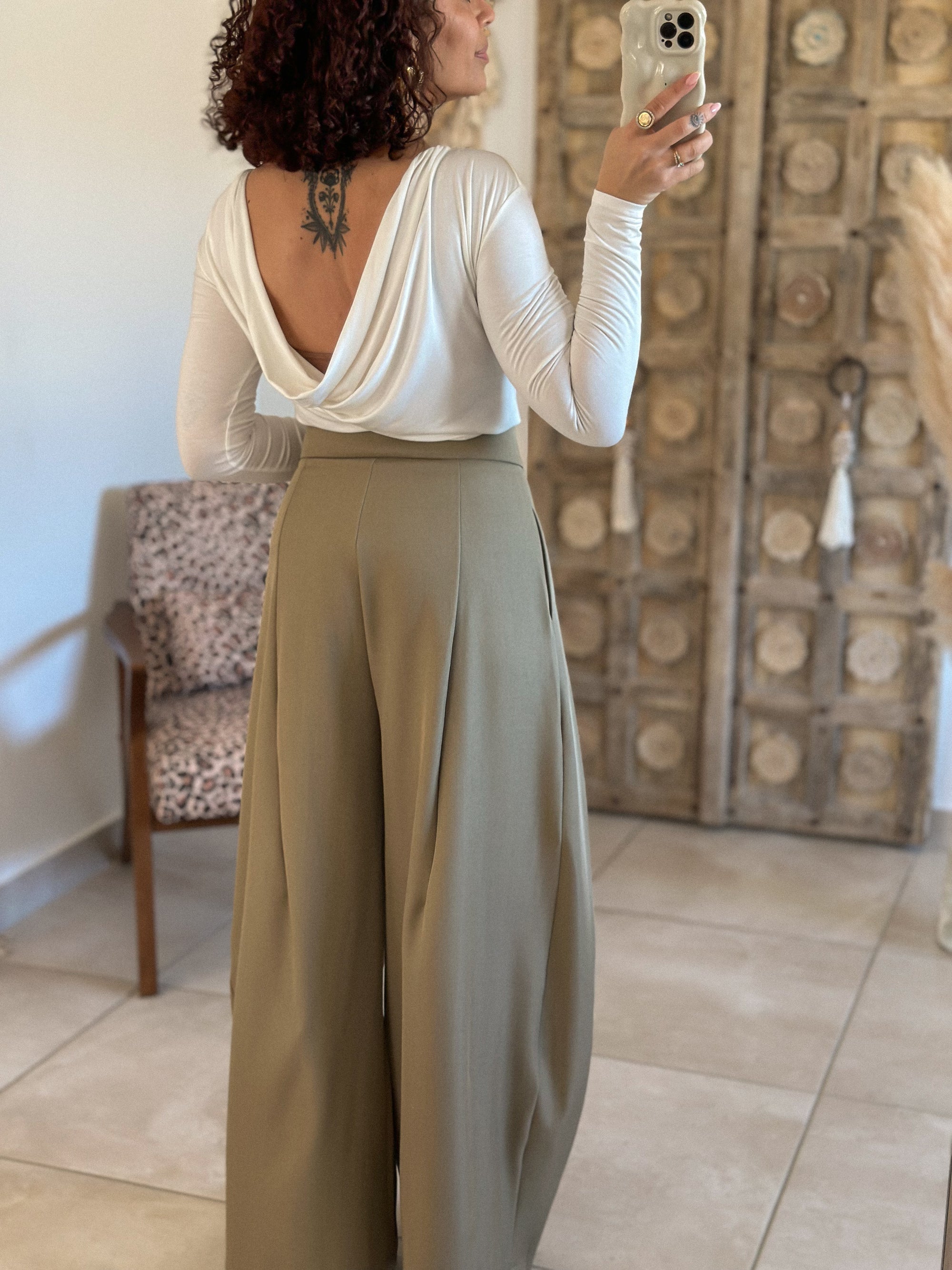 Top Anita - Ecru dos drapé