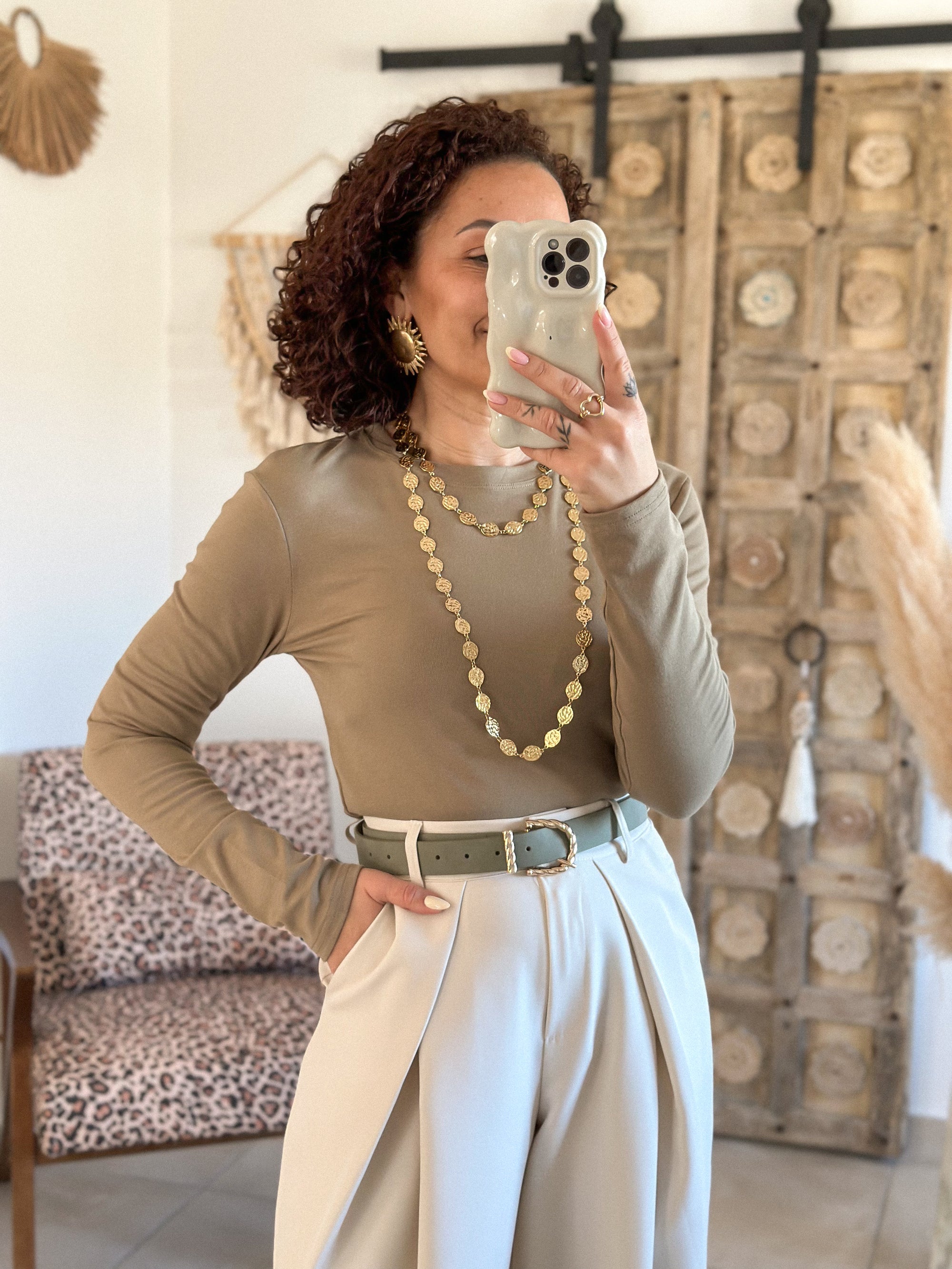 Top Lina – Manches longues Olive