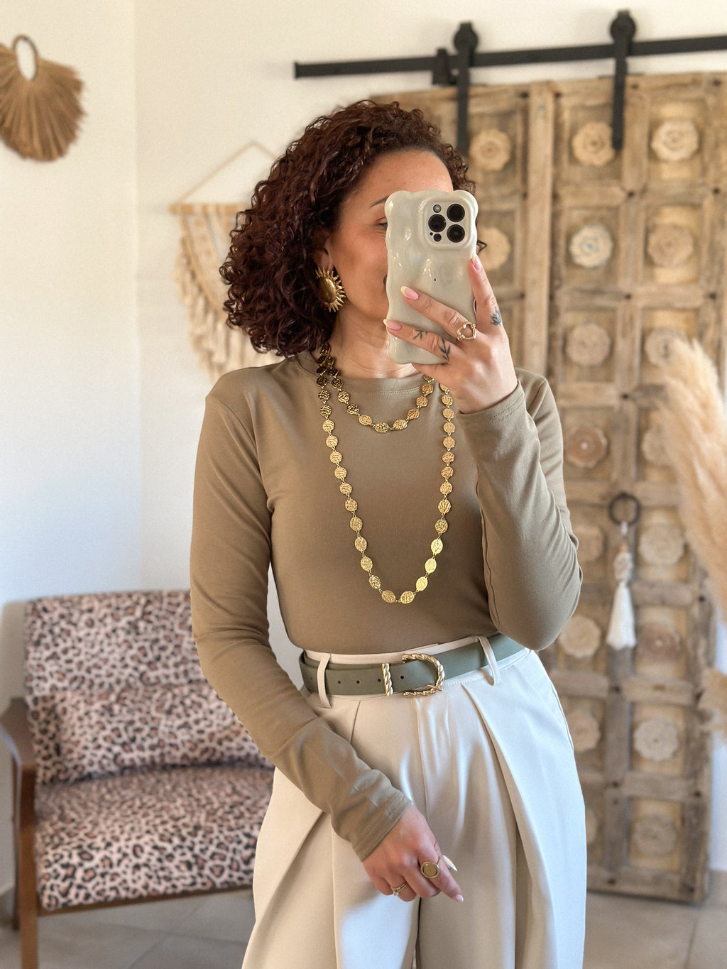 Top Lina – Manches longues Olive