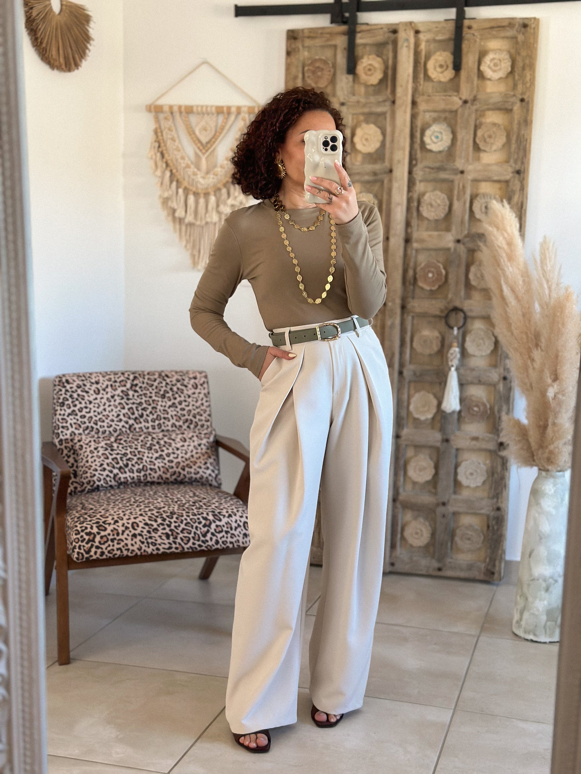 Top Lina – Manches longues Olive