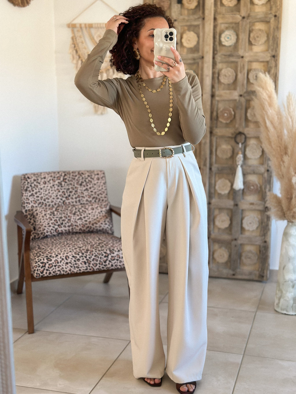 Top Lina – Manches longues Olive