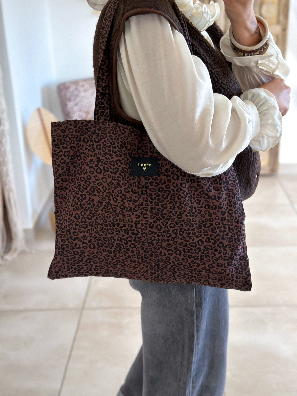 Totebag Amour - Léopard