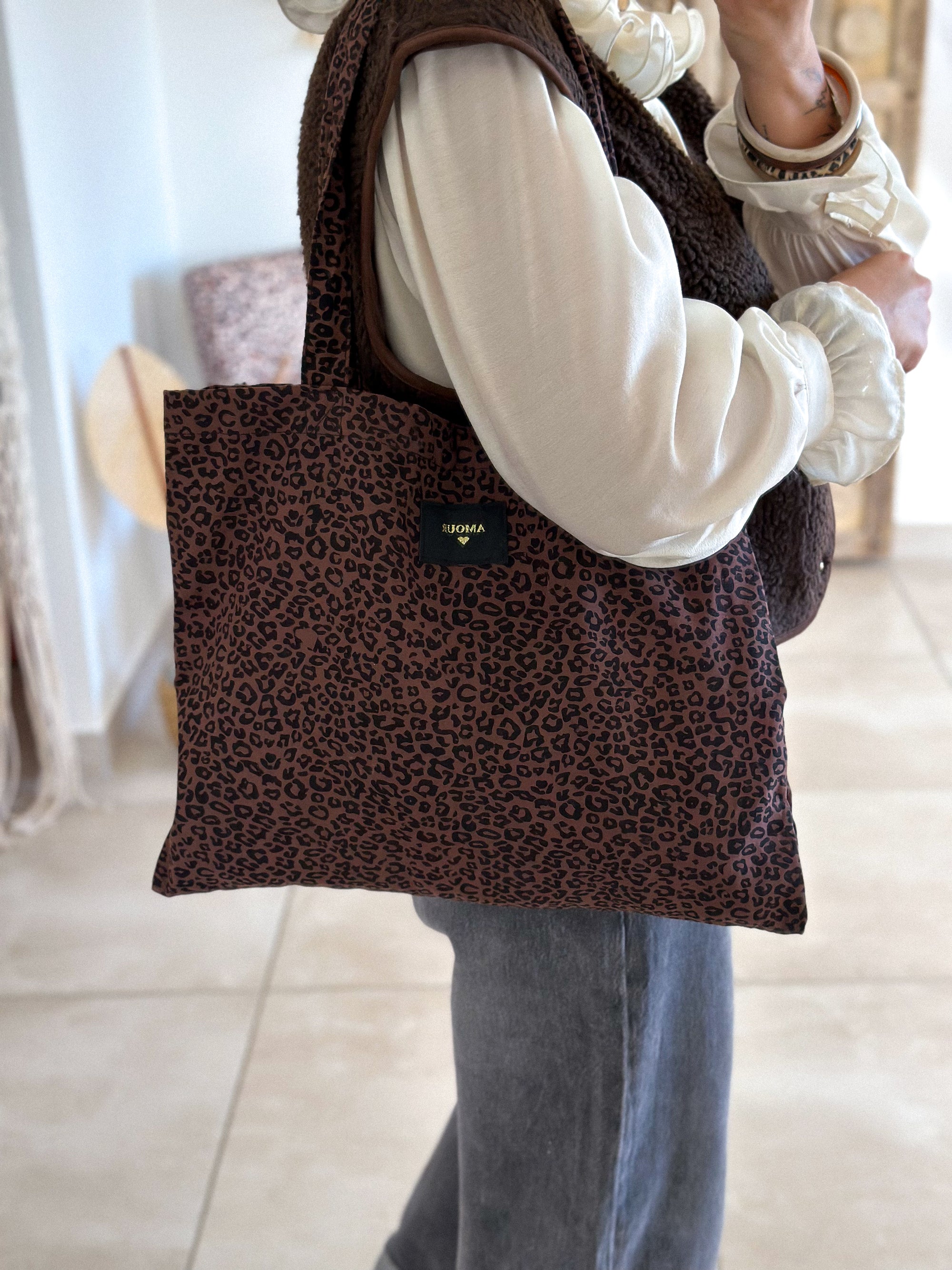 Totebag Amour - Léopard