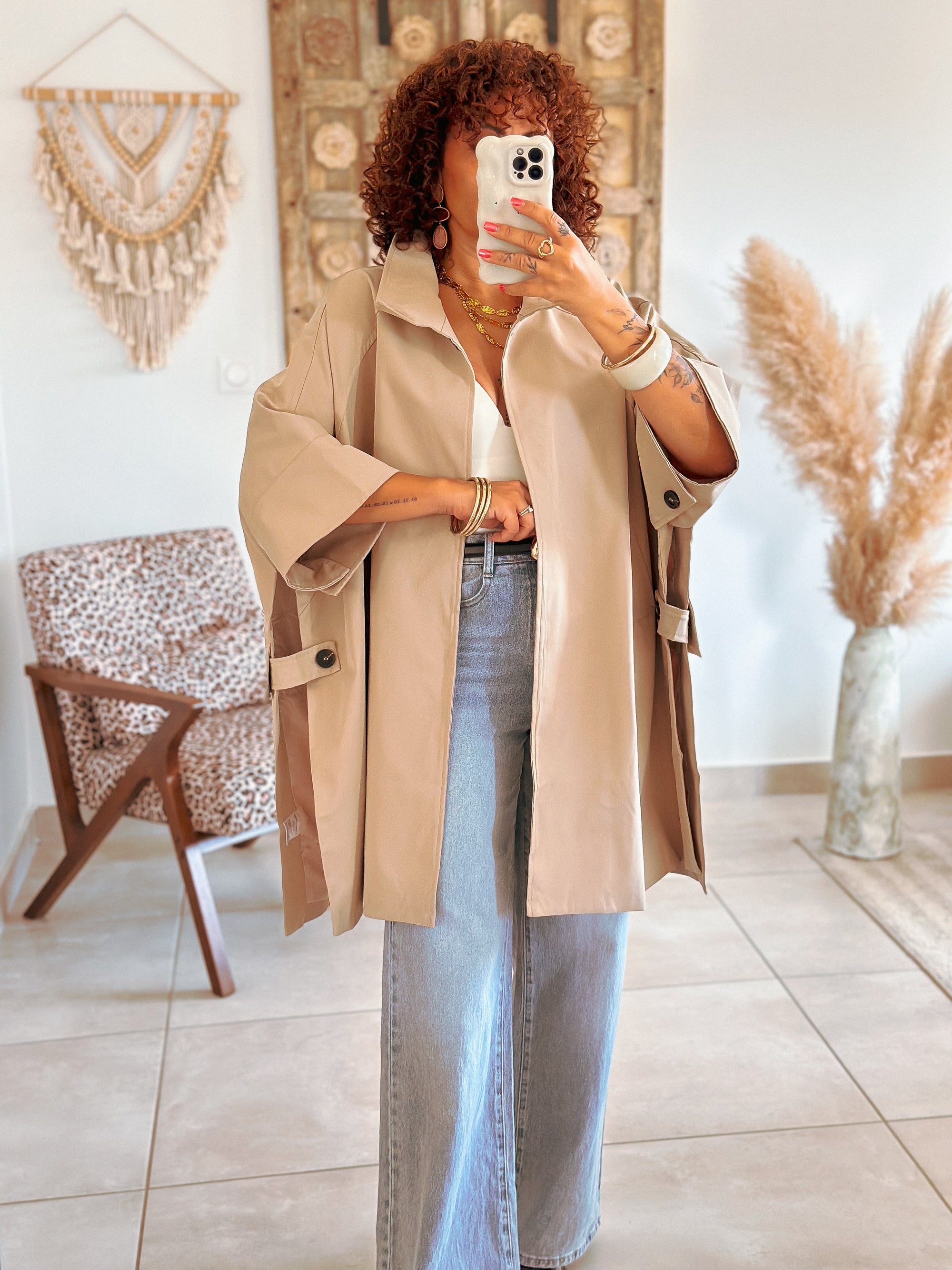 Trench Mika - Oversize beige taupe