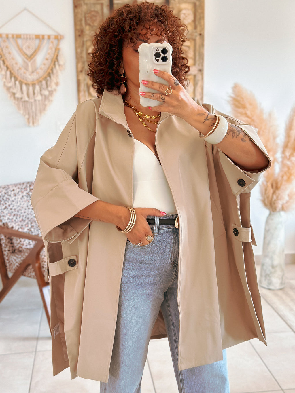 Trench Mika - Oversize beige taupe