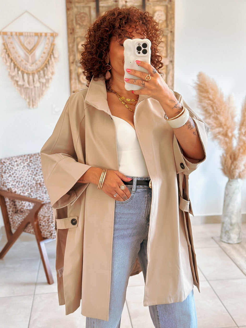 Trench Mika - Oversize beige taupe