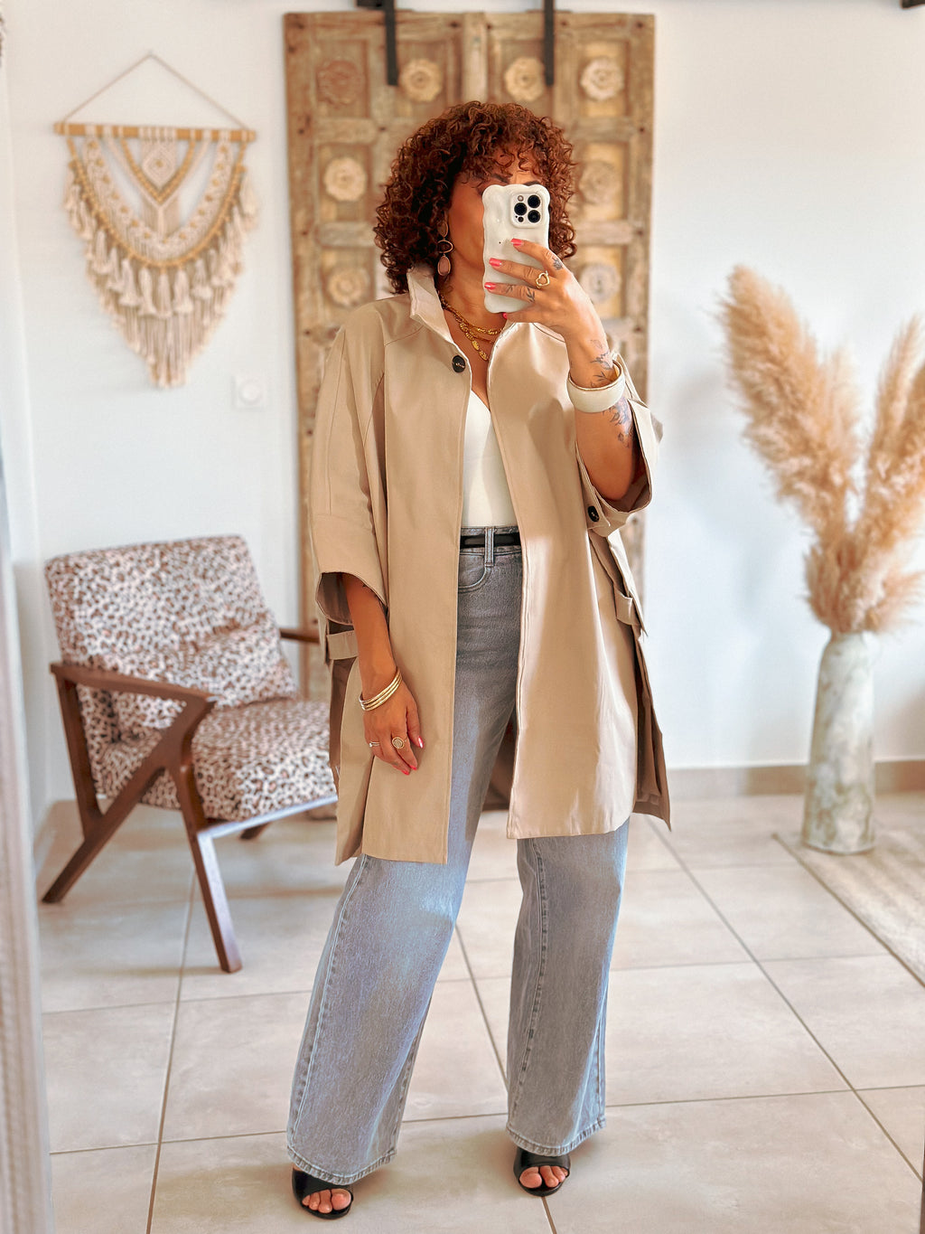 Trench Mika - Oversize beige taupe