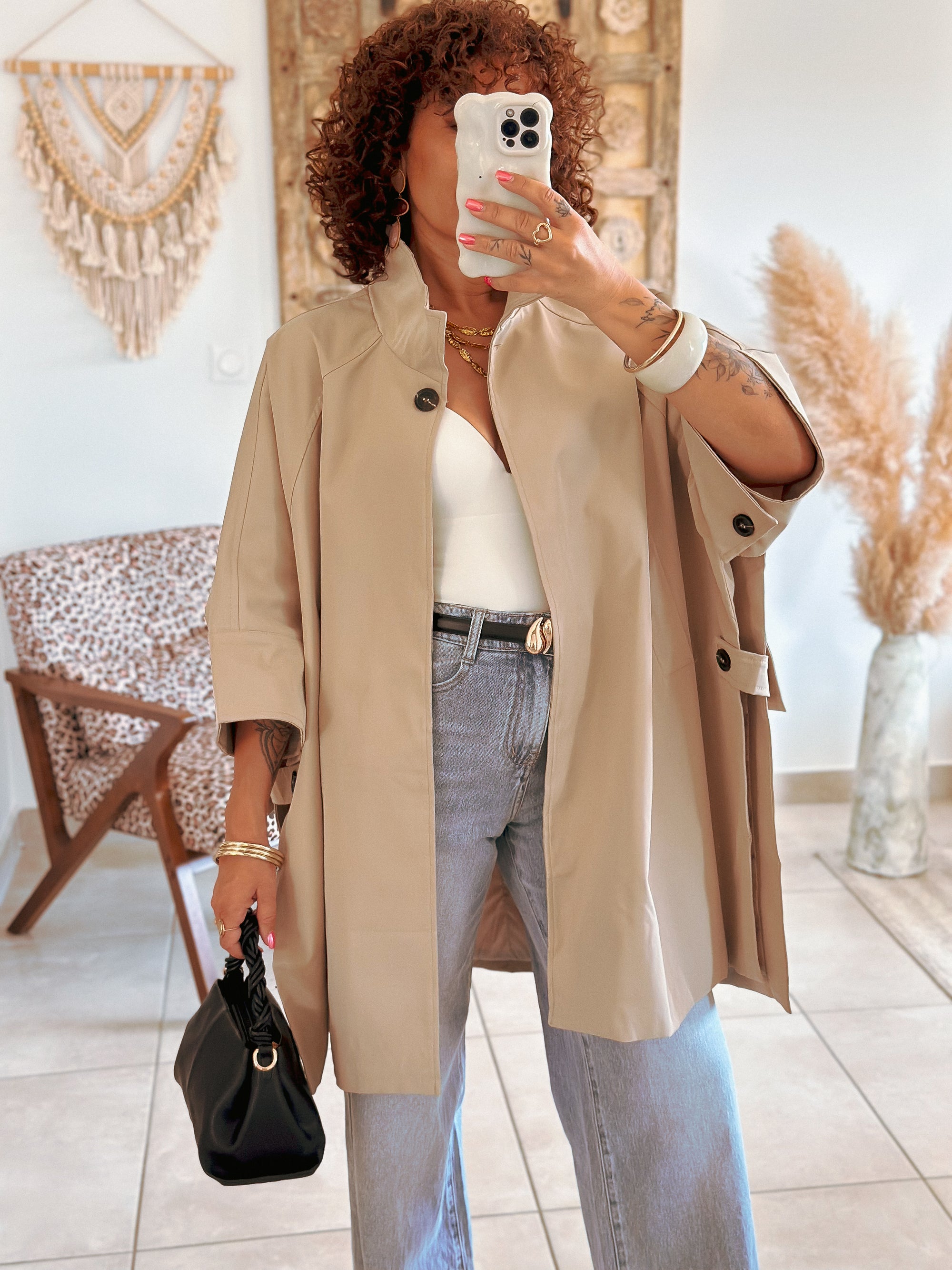 Trench Mika - Oversize beige taupe