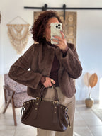 Veste Adélia - fausse fourrure chocolat