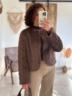Veste Adélia - fausse fourrure chocolat