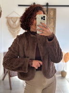 Veste Adélia - fausse fourrure chocolat