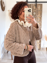 Adelia jacket - ecru faux fur