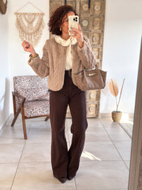 Adelia jacket - ecru faux fur