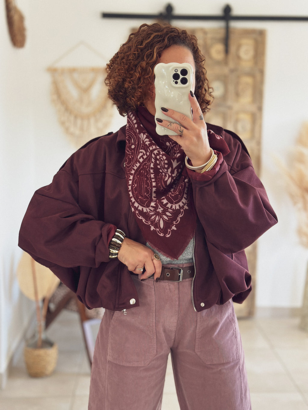 Veste Alessia – Suédine bordeaux