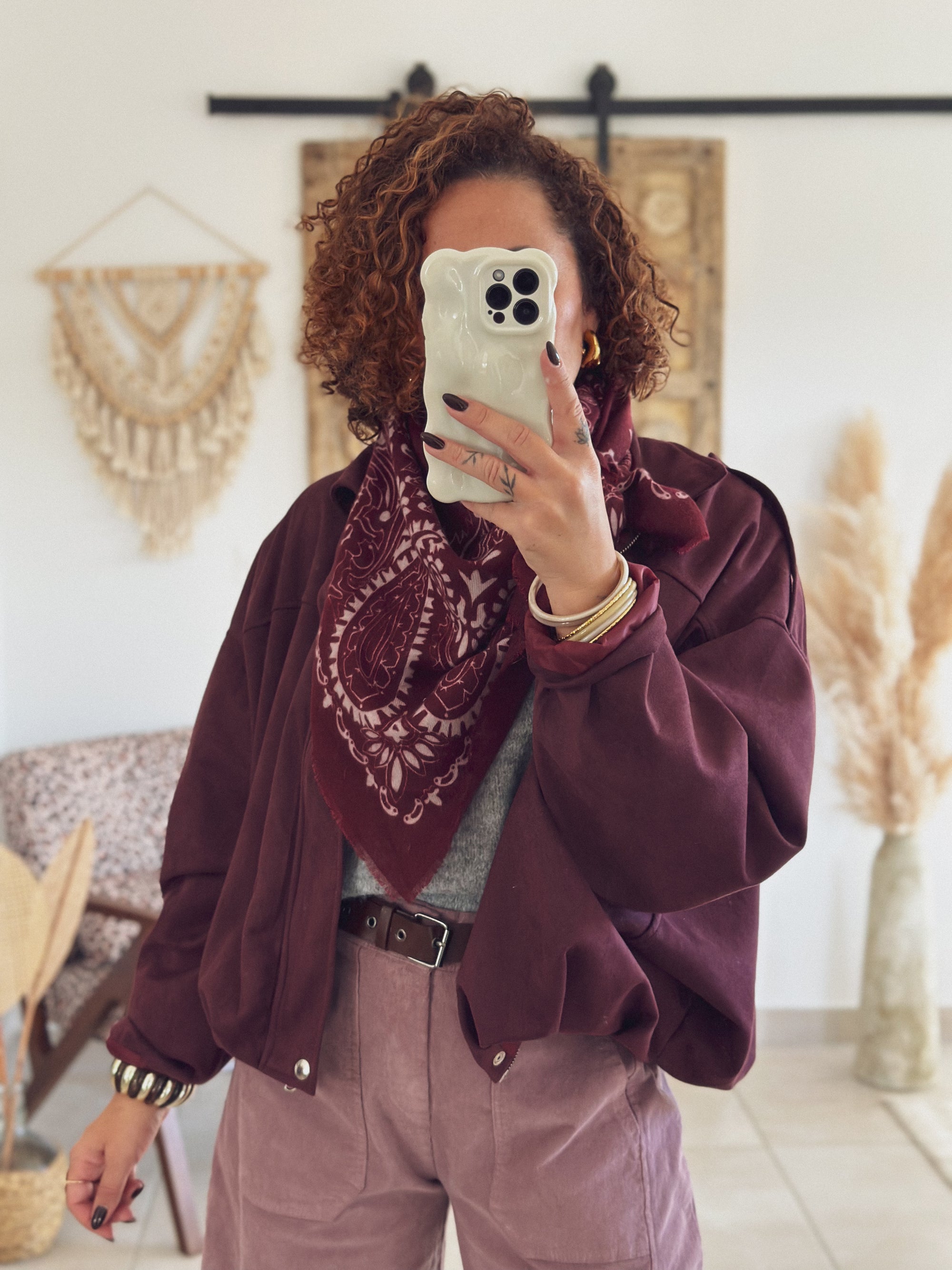 Veste Alessia – Suédine bordeaux