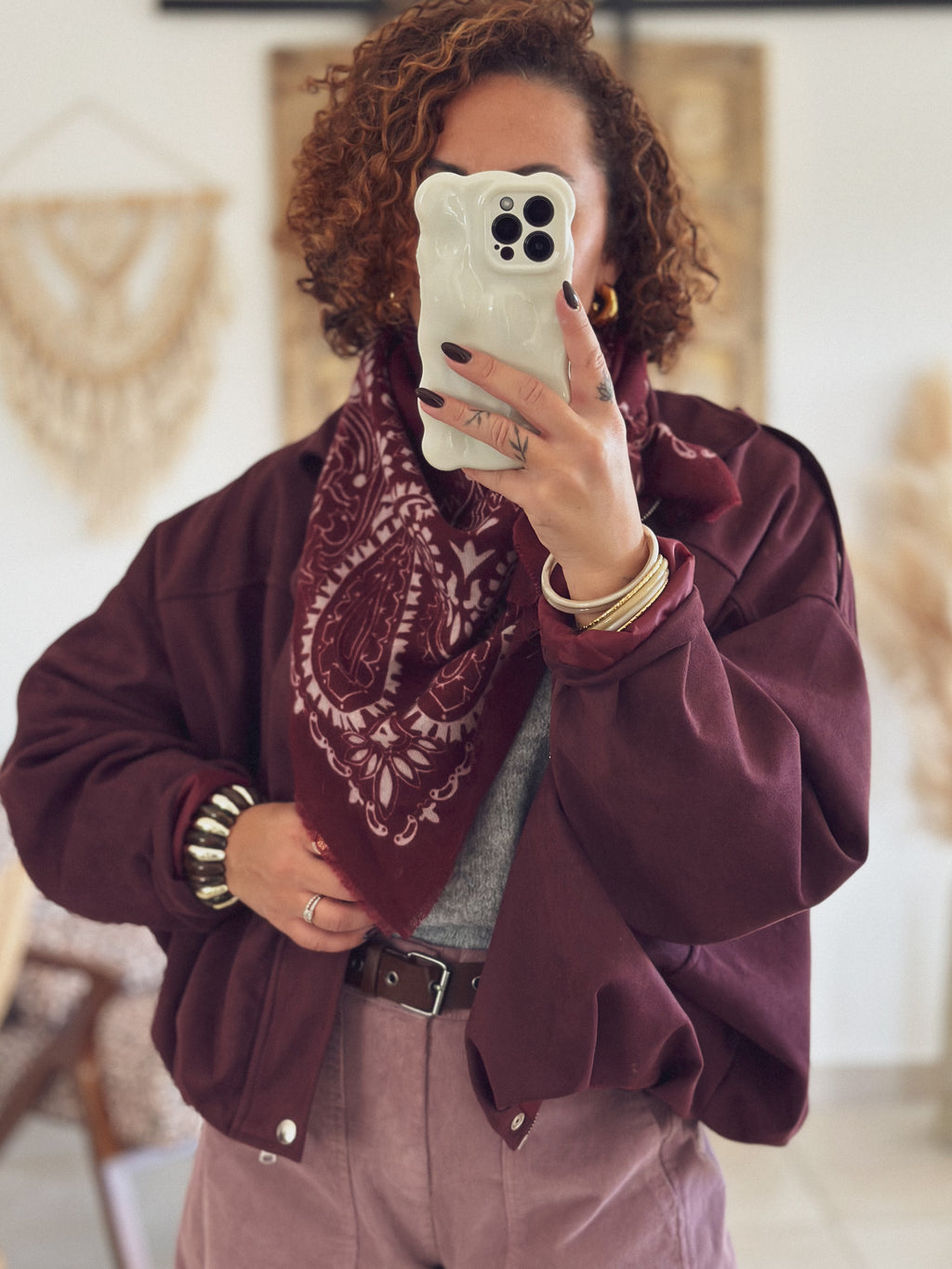 Veste Alessia – Suédine bordeaux