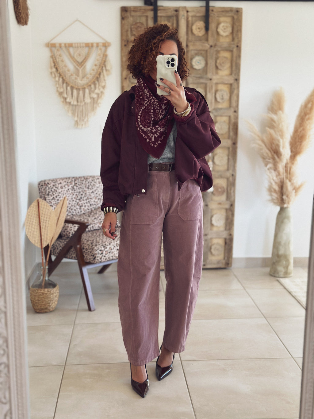 Veste Alessia – Suédine bordeaux