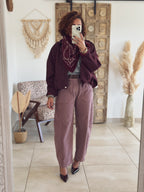 Veste Alessia – Suédine bordeaux