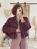 Veste Alessia – Suédine bordeaux