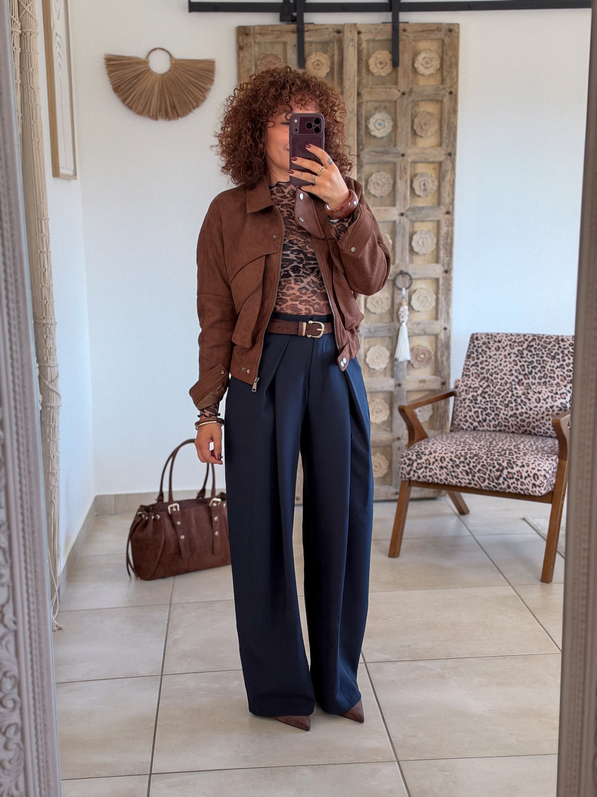Veste Alison – Chocolat suedine